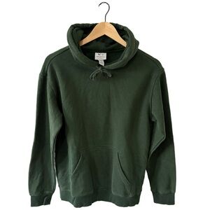 H&M Essentials No. 3 Hoodie XS Green Relaxed Fit Pullover Sweatshirt